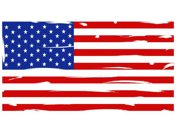 illustrations, cliparts, dessins animés et icônes de texture affligée de drapeau américain. drapeau américain grunge. indicateur des etats-unis sur le fond blanc. - grunge flag