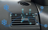 air conditioner air condition car techonolgy cooling snowflakes air flow background