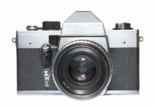 Old styled vintage mechanical SLR film camera