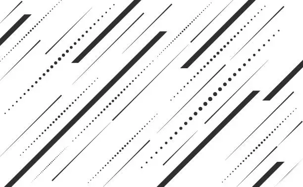 Vector illustration of Speed lines and dots lines angle vector background abstract