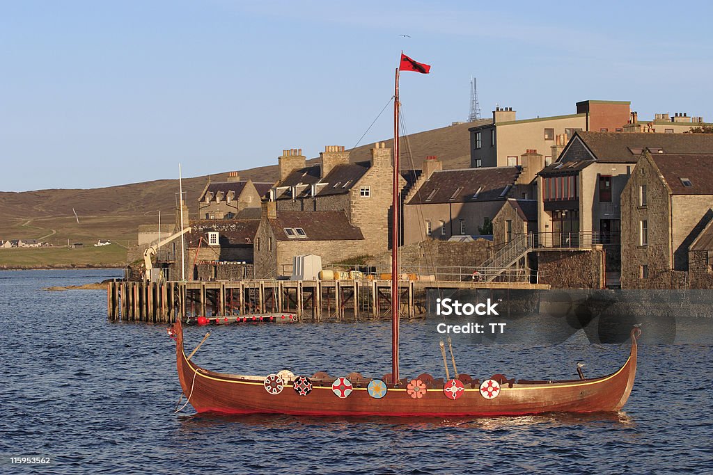 Viking boat. Viking boat at Lerwik, Shetland island. Viking Ship Stock Photo