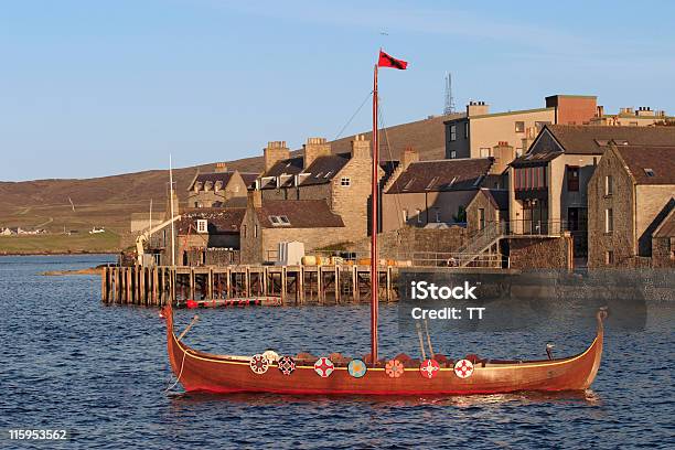 Viking Boat Stock Photo - Download Image Now - Viking Ship, Lerwick, Shetland Islands