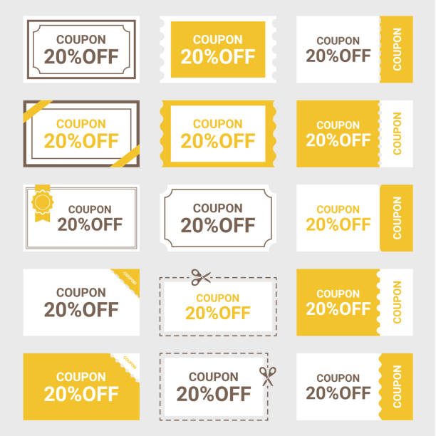 Illustration of coupon Set of coupon illustration. coupon stock illustrations