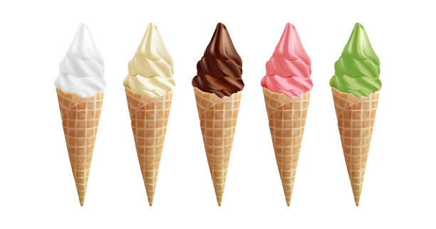 istock white, pistachio, vanilla, fruit and chocolate   ice cream in the cone waffle on white background vector 1159536936