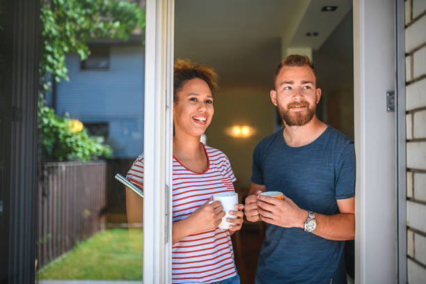 Millennial Couple Imagining Landscaping for the Backyard