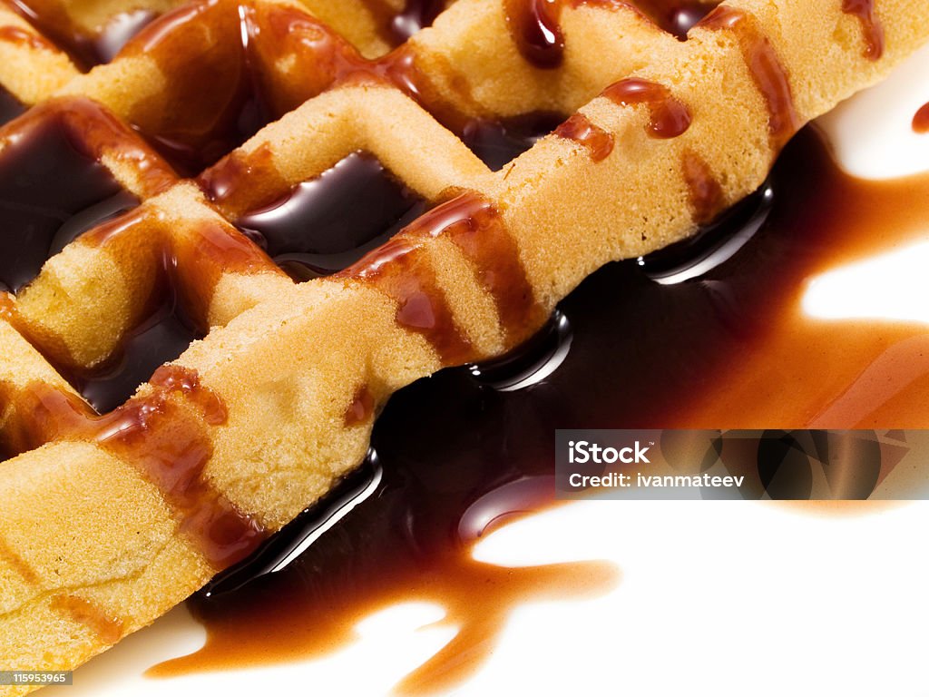 Waffle com Chocolate - Royalty-free Alimentação Não-saudável Foto de stock