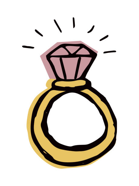 ダイヤの指輪 - ring gold vertical wedding点のイラスト素材／クリップアート素材／マンガ素材／アイコン素材