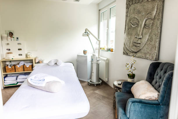 istock Treatment bed in a beauty clinic 1159546201