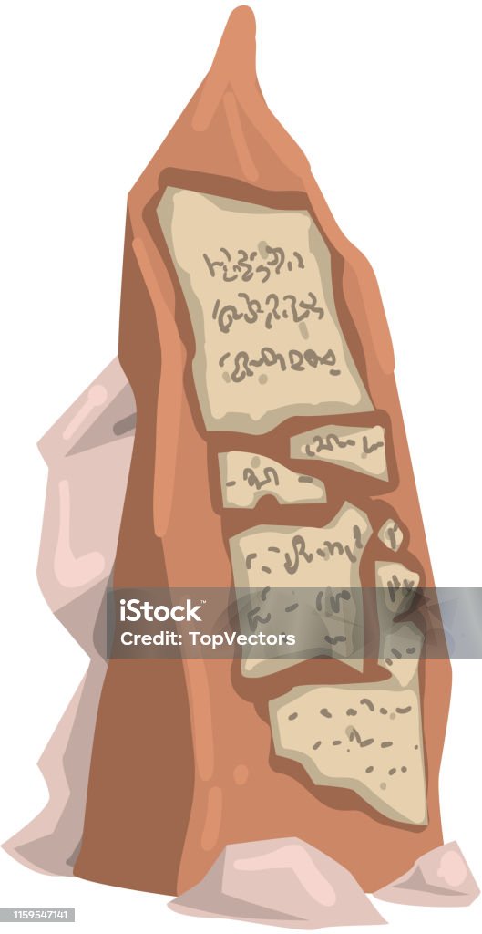 Ancient Script Vector Ancient Writing On Stone Archaeological Artifact Vector Illustration ...