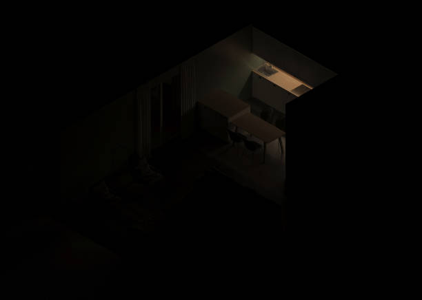 istock Modern house interior. Orthogonal projection. View from above. 3D rendering. 1159550841