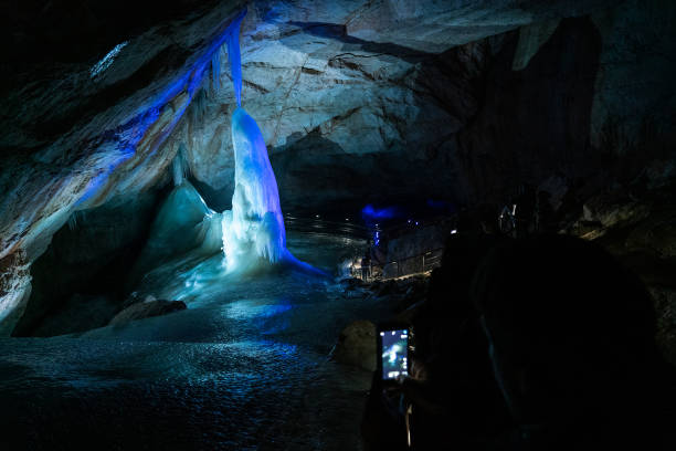 istock Dachstein Giant Ice Cave, Austria. Amazing cave with Ice Formations and interesting history. Austrian Alps. 1159551879