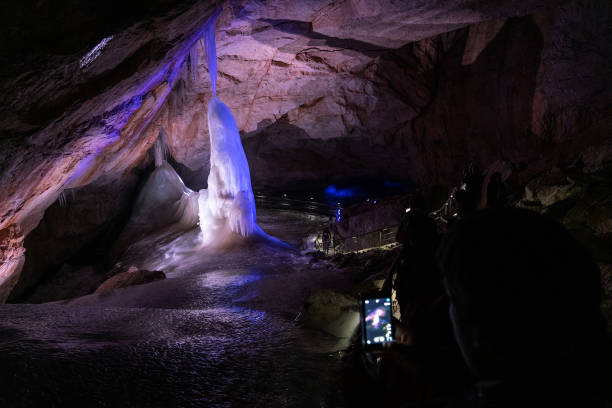 istock Dachstein Giant Ice Cave, Austria. Amazing cellar with Ice Formations and interesting history. Austrian Alps. 1159551971
