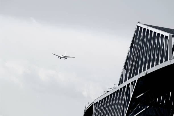 istock Tokyo Gate Bridge and jetliner 1159553148