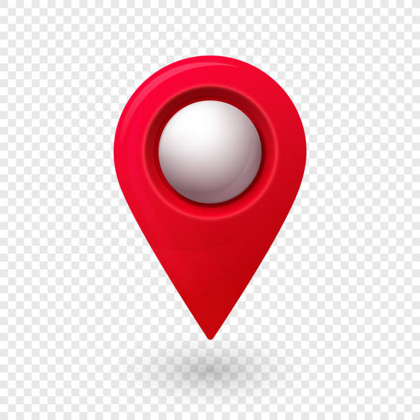 Map location pointer 3d pin with glowing glass bubble Map location pointer 3d pin with glowing glass bubble isolated on transparent background. Navigation icon for web, banner, logo or badge. Vector Illustration. map markers and pins stock illustrations