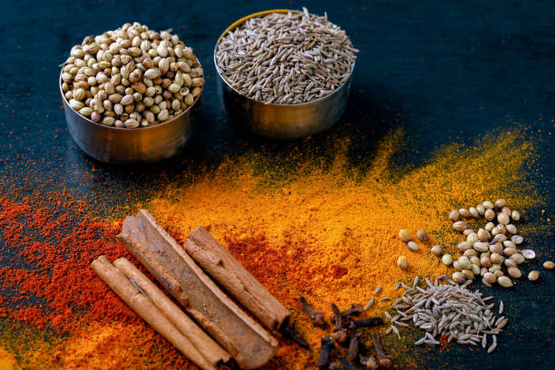 istock all Indian spices , cooking background 1159557632