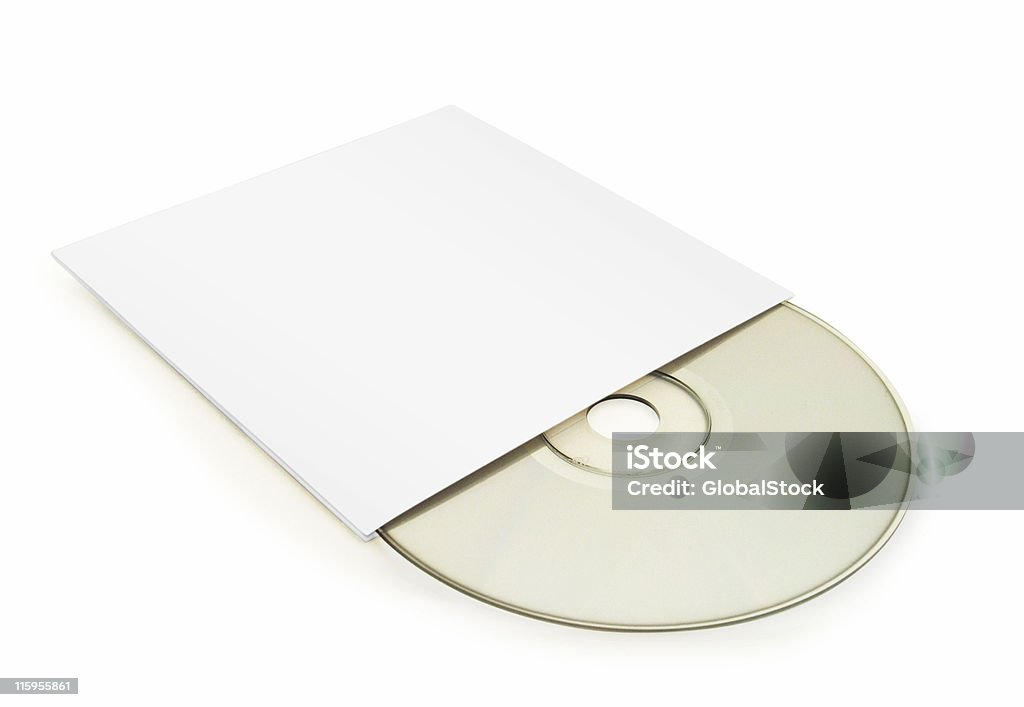CD em um livro de capa - Foto de stock de Branco royalty-free