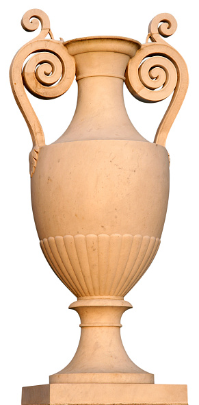 Vase, marble vase. 3D rendering isolated on white background