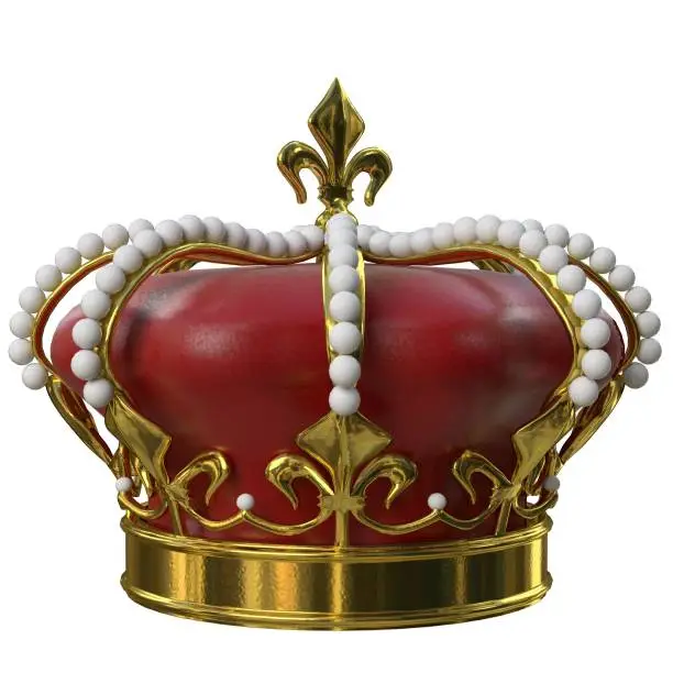 3d rendering illustration of a royal crown