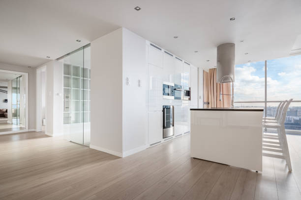 istock Apartment interior with amazing view 1159560963