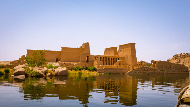 Temple is Aswan Egypt along the Nile Riveer Temple is Aswan Egypt along the Nile Riveer nile river stock pictures, royalty-free photos & images