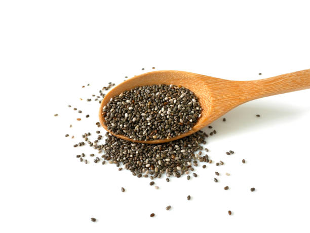 istock Chia seeds in wooden spoon 1159565716