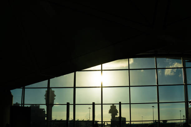 istock Hong Kong airport,  background sunset 1159567616