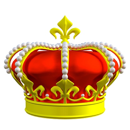 3D rendering illustration of an imperial crown with orb and cross