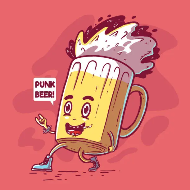 Vector illustration of Punk Beer party vector illustration.