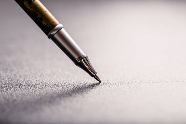 istock automatic plastic ballpoint pen with clipping path on black background. close up. 1159569017