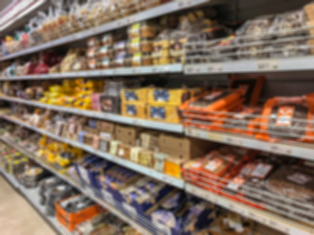 istock blurred background with a supermarket shelves 1159569881