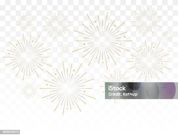 Firework One Vector Gold Gold Fireworks Vector Illustration Isolated On White Stock Illustration ...