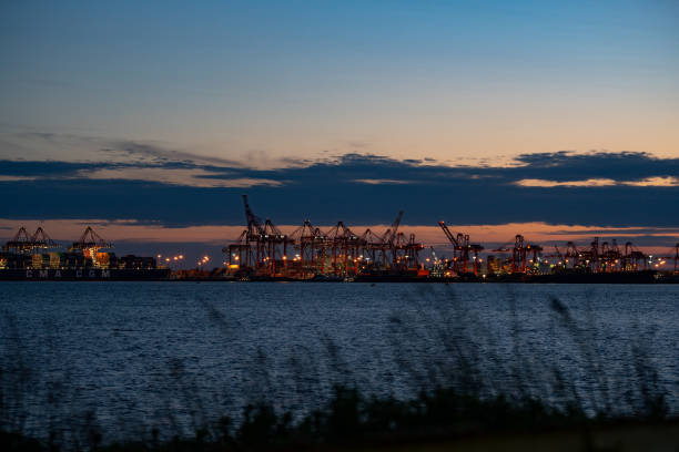 Industrial Sunset stock photo