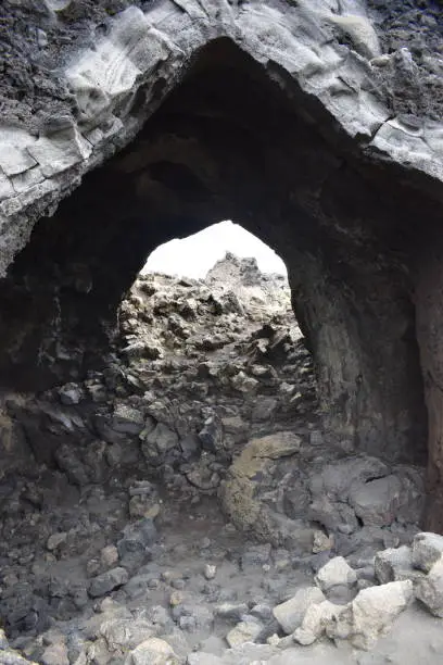 Photo of The stony church in the lava field Dimmu Borgir in Myvatn in Iceland