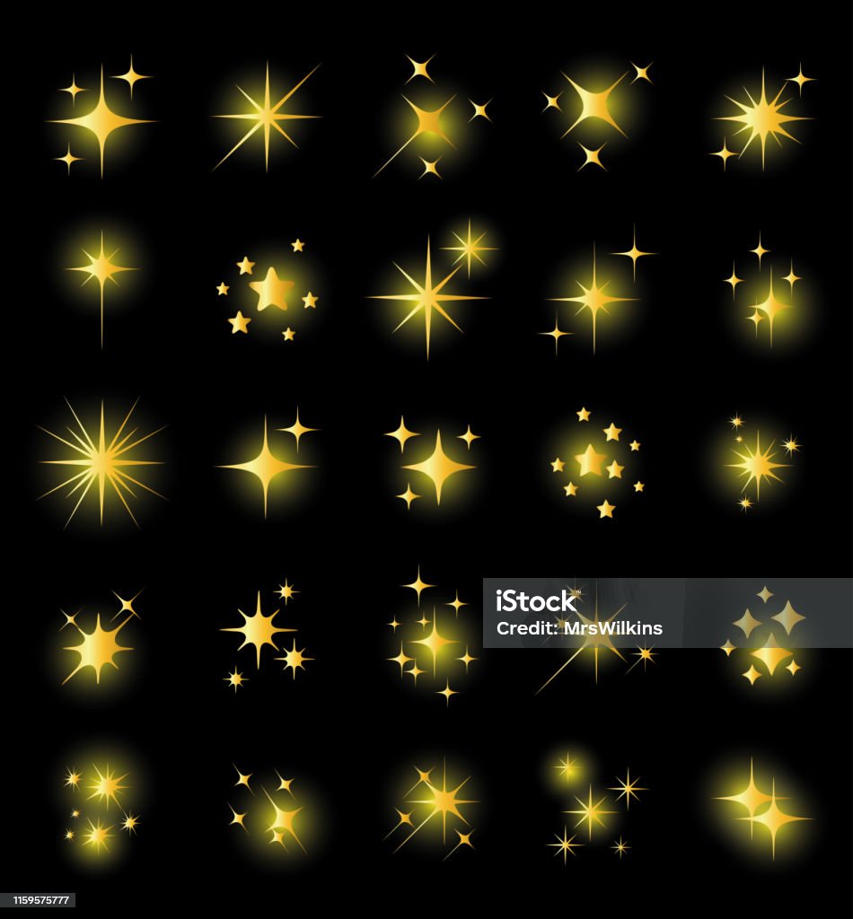 Tập Hợp Các Ngôi Sao Đẹp Khác Nhau Và Vectơ Hình Dạng Spakle Bộ ...