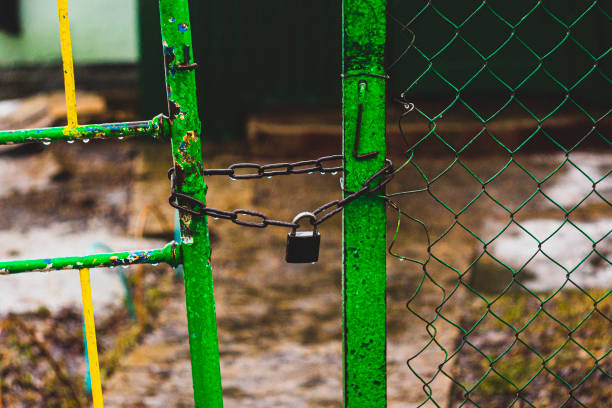 istock The gate or door is locked 1159581095