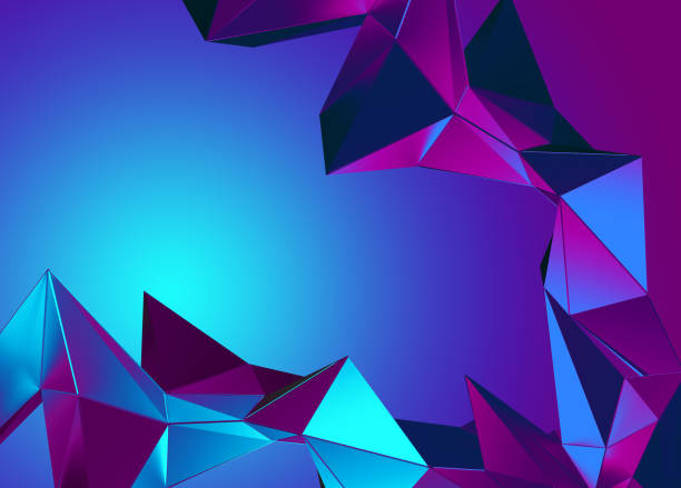 istock 3d pink blue neon abstract crystal background, ultraviolet polygonal shapes 1159581686