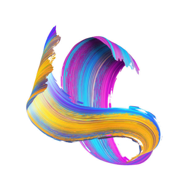 istock 3d render, abstract brush stroke, paint splash, splatter, colorful curl, artistic spiral, vivid ribbon 1159581768