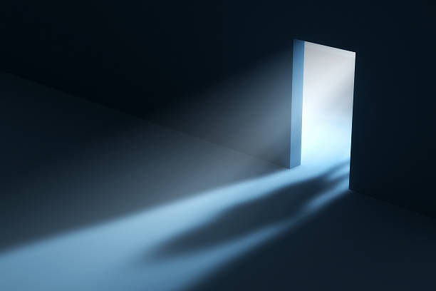 istock Mysterious people shadow in doorway. 115958288