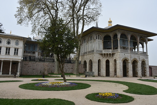 Istanbul, Turkey - April, 26, 2019: interior view of Topkapi Palace, Istanbul