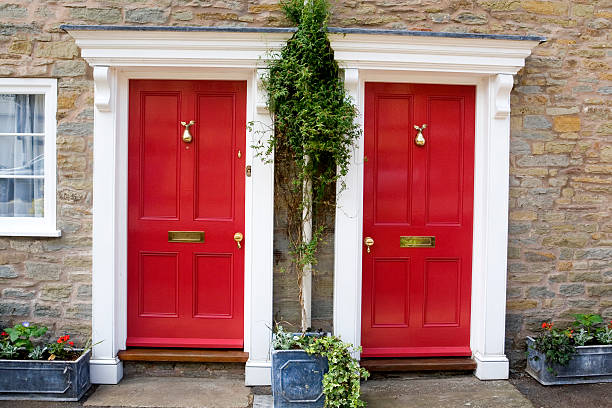 Doors Red  ludlow shropshire stock pictures, royalty-free photos & images