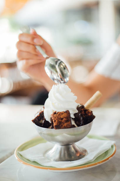 istock Brownie cake with ice cream 1159585767