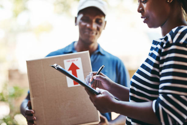 istock Sealing the delivery with a signature 1159589936