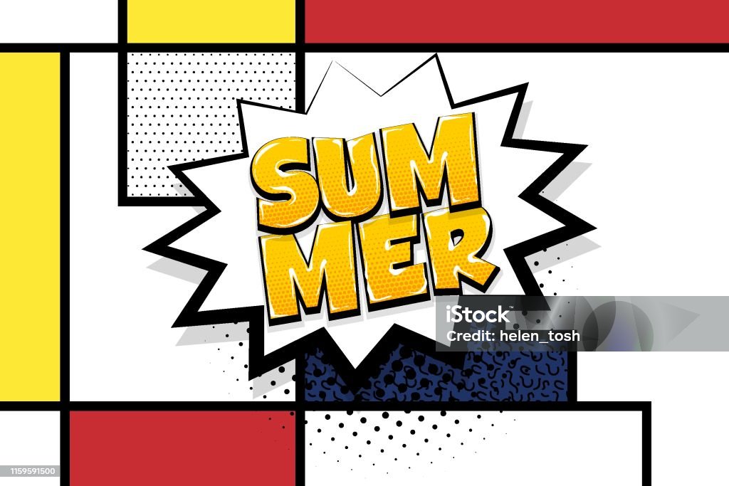 Summer Comic Text Speech Bubble Pop Art Stock Illustration Download