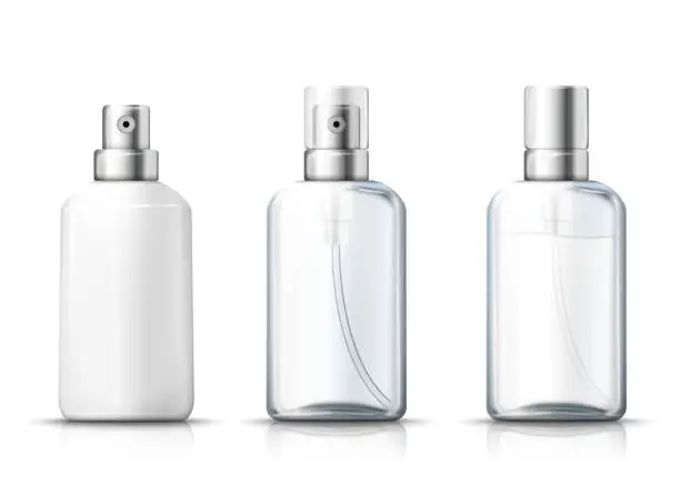 Vector illustration of Vector set - 3d realistic spray bottles