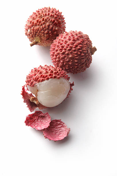 Fruit: Lychees Isolated on White Background More Photos like this here... lychee stock pictures, royalty-free photos & images