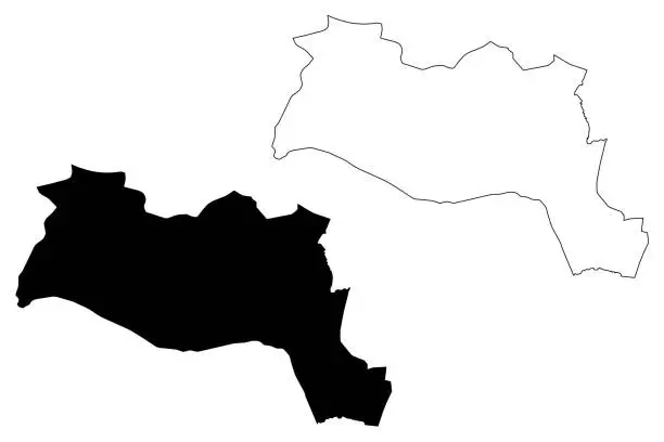 Vector illustration of Sila Region (Regions of Chad, Republic of Chad) map vector illustration, scribble sketch Dar Sila map