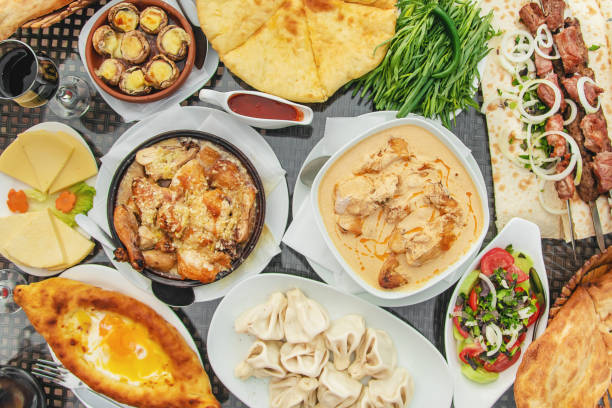 istock Georgian dishes on the table. Selective focus. 1159598362