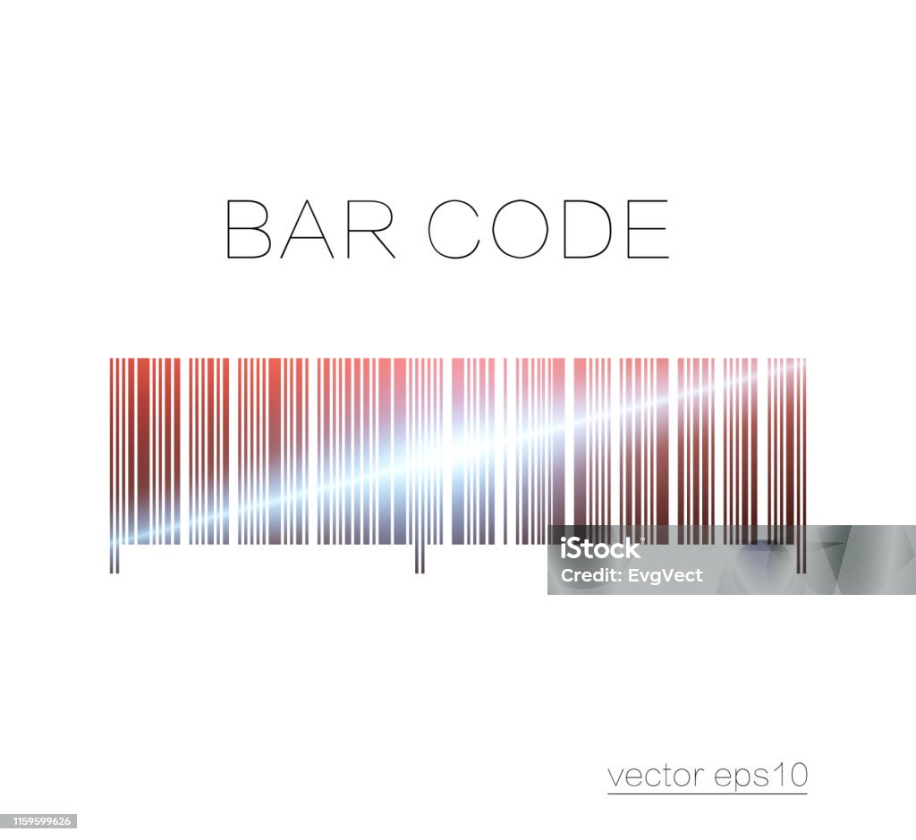 Bar Code Art And Design Laser Scanning Light Effect Element Isolated On ...