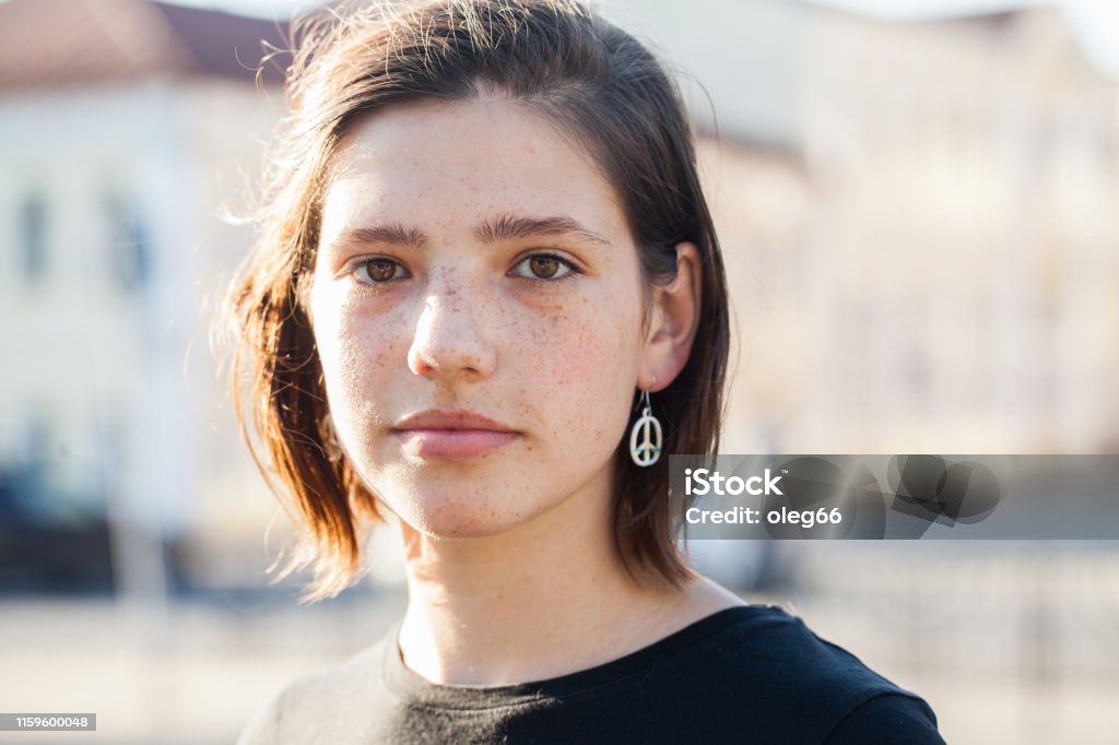portrait of a teen girl Teenager Stock Photo