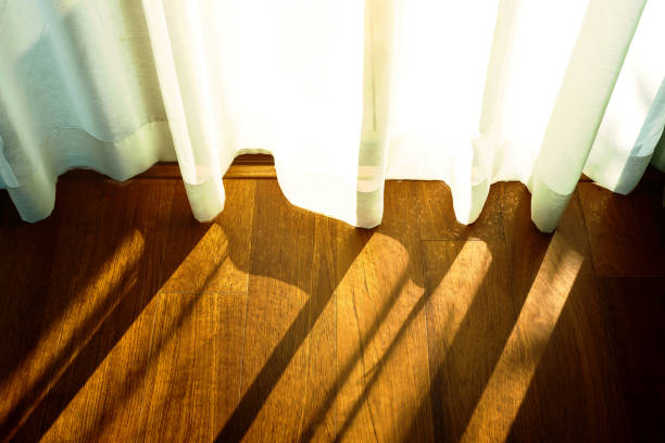 istock Interiors, Indoors, Room, Abstract, Window, Background, Sunlight, Curtain 1159600269